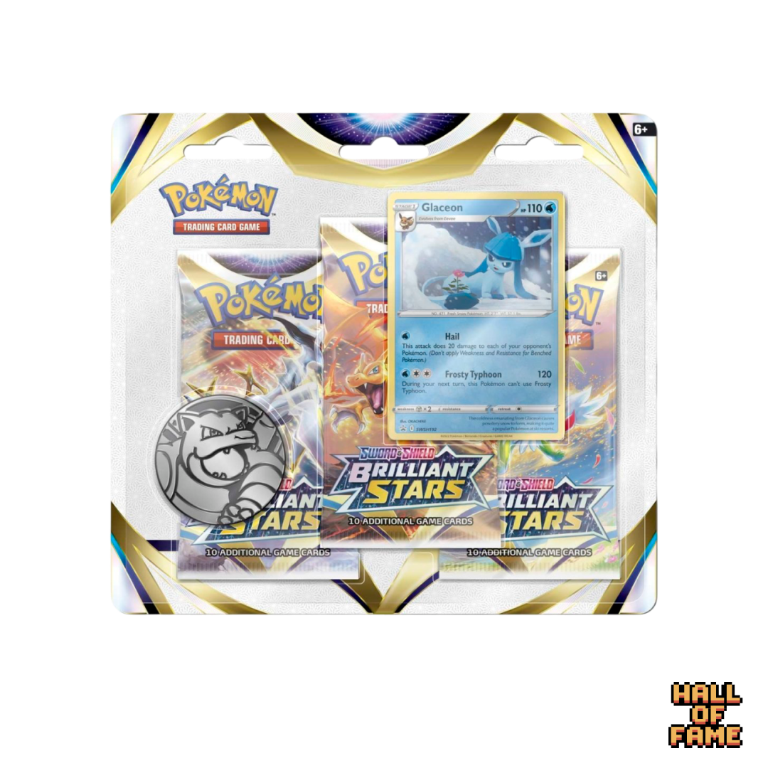 Pokémon TCG: Sword & Shield (SS09) Brilliant Stars 3 Booster Packs - Glaceon