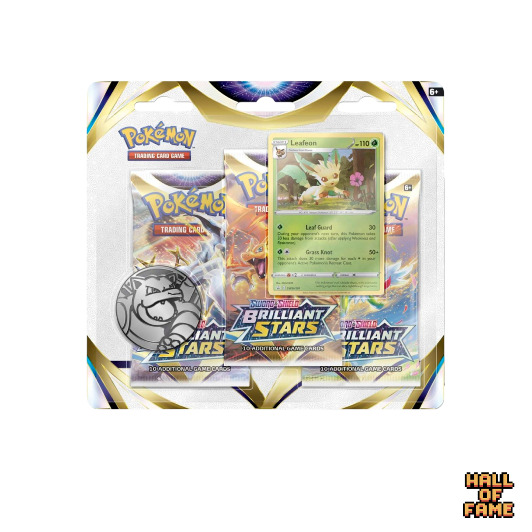 Pokémon TCG: Sword & Shield (SS09) Brilliant Stars 3 Booster Packs - Leafeon
