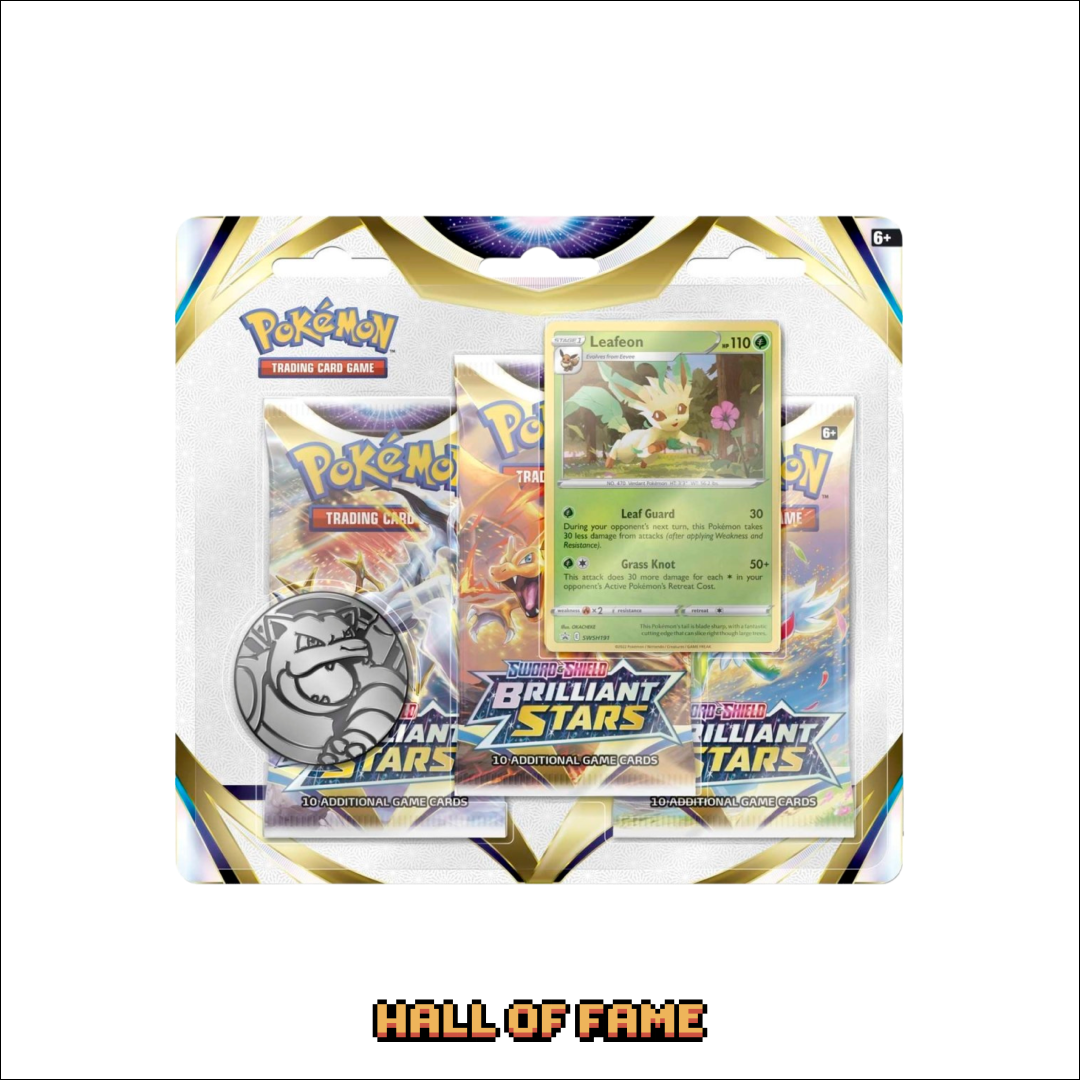 Kartu Pokemon TCG Brilliant Stars 3 Booster Packs - Leafeon