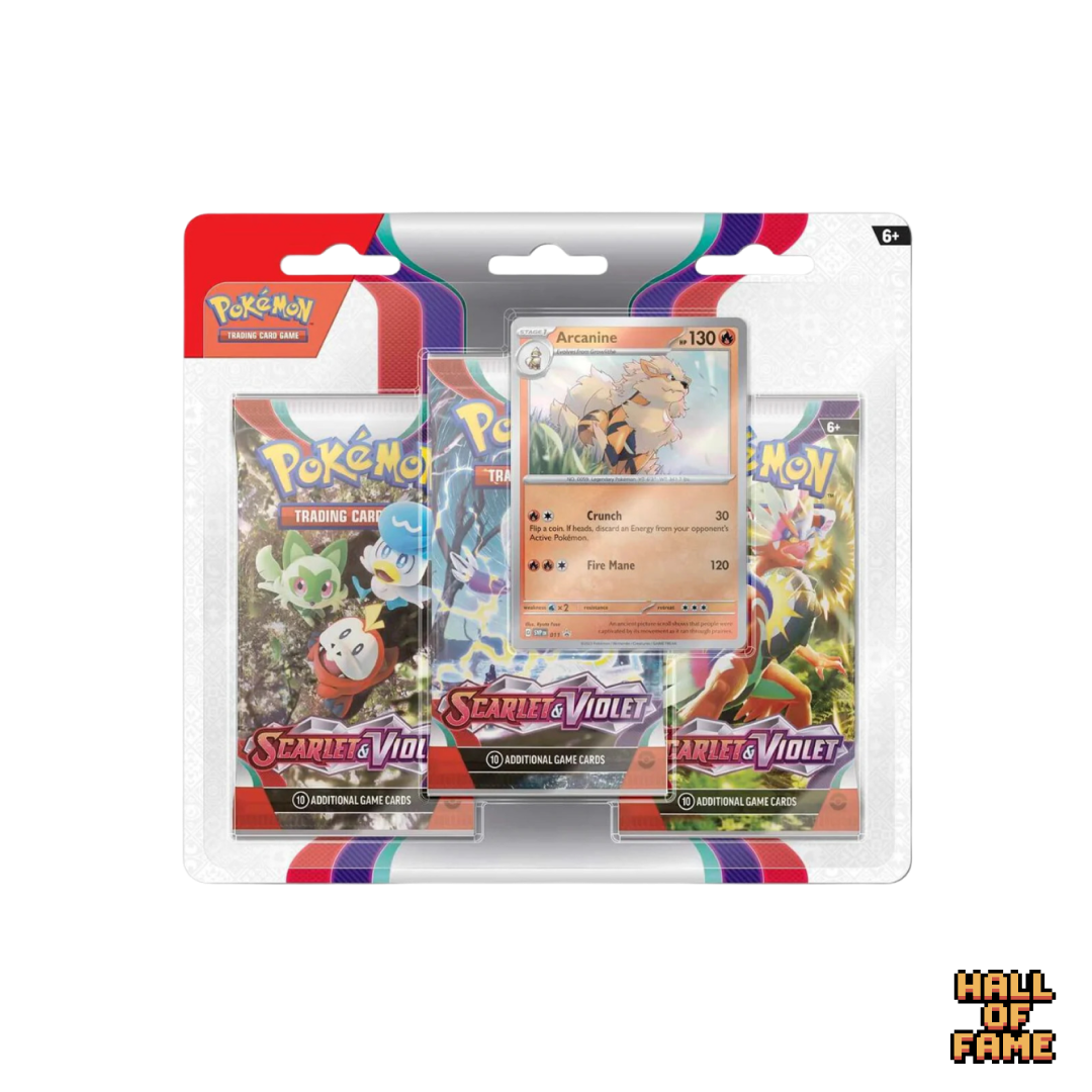 Pokémon TCG: Scarlet & Violet (SV01) Checklane Blister 3 Booster Pack - Arcanine