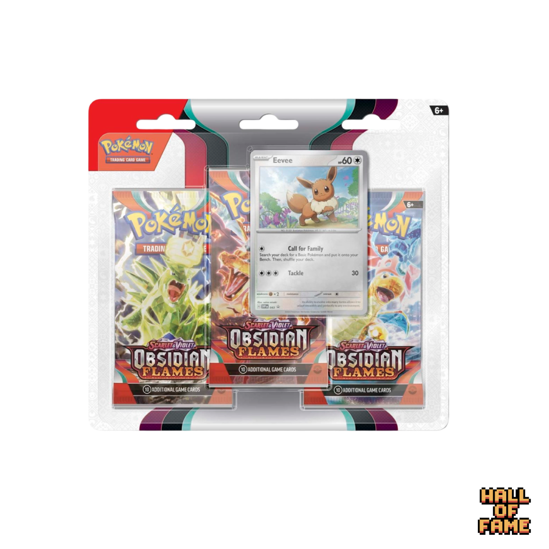 Pokémon TCG: Scarlet & Violet Obsidian Flame (SV03) Checklane Blister 3 Booster Pack (Eevee)