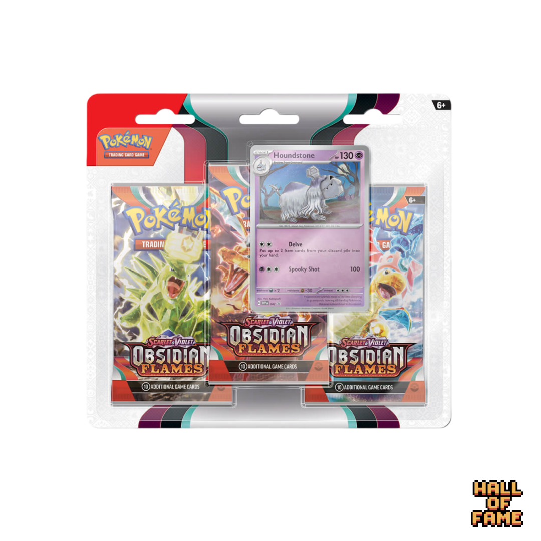 Pokémon TCG: Scarlet & Violet Obsidian Flame (SV03) Checklane Blister 3 Booster Pack (Houndstone)