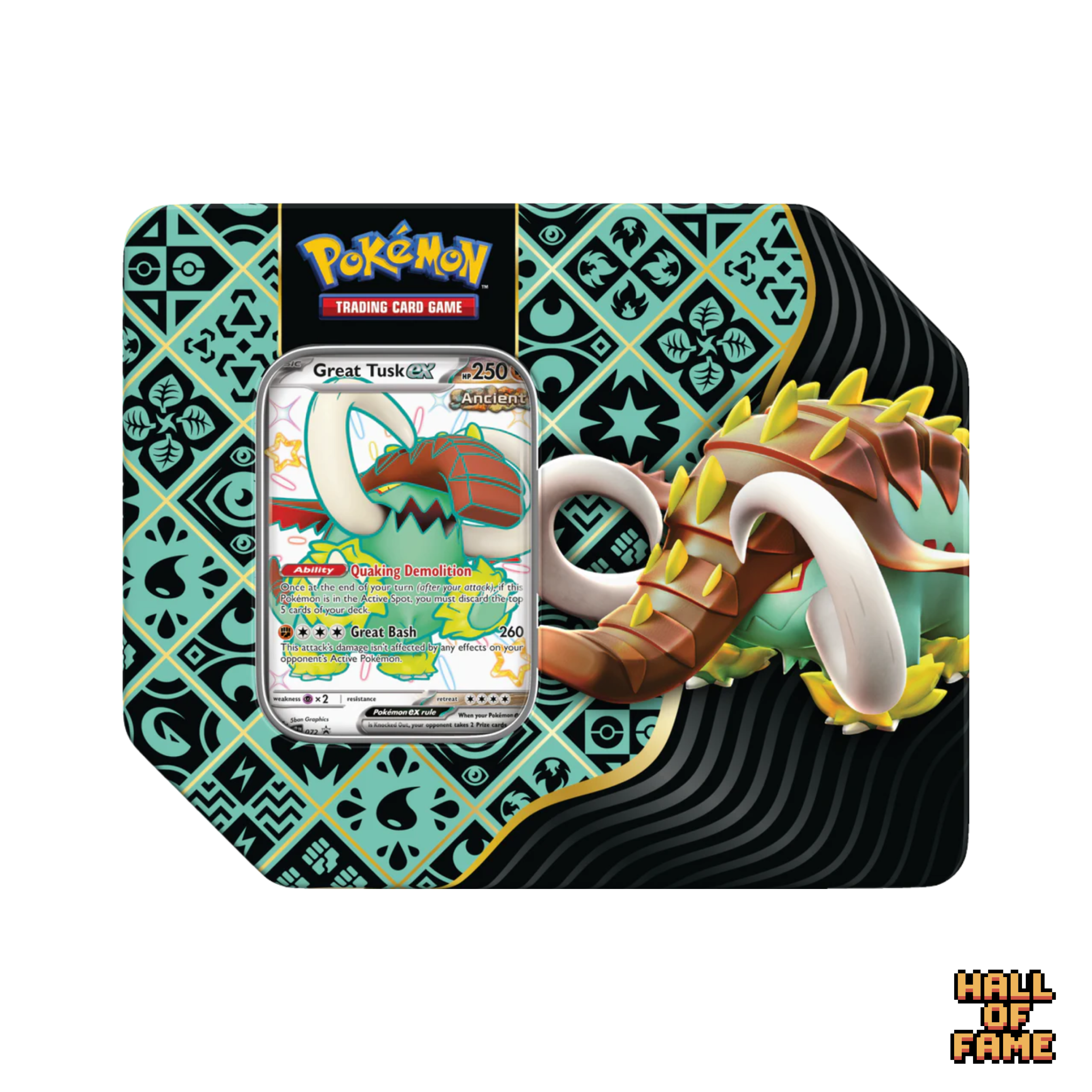 Pokémon TCG: Scarlet & Violet Paldean Fates (SV4.5) Collector Tin Set 5 Booster - Great Tusk